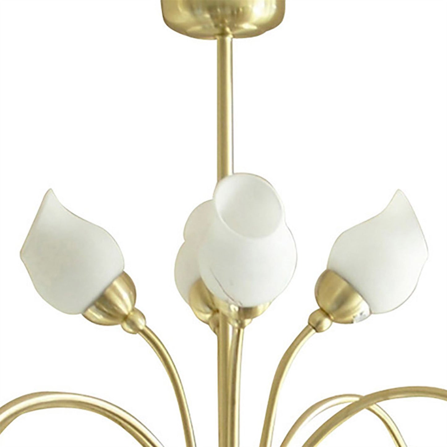 Diyas Rimini 61cm  8 Light G9 Satin Brass/Opal Glass Ceiling Pendant Light Fitting