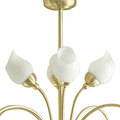 Diyas Rimini 61cm  8 Light G9 Satin Brass/Opal Glass Ceiling Pendant Light Fitting