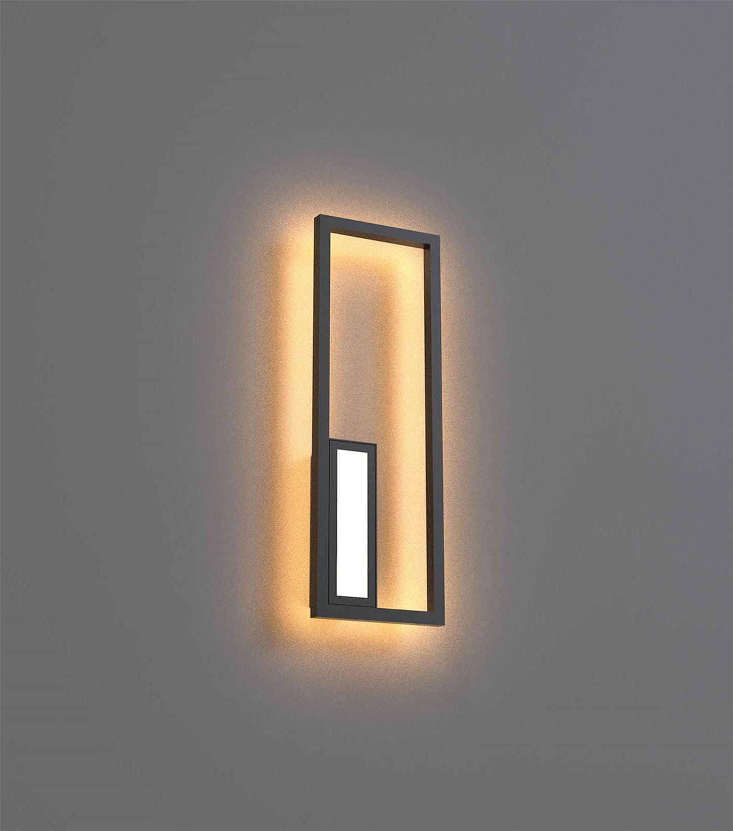Mantra Boutique Rectangle Wall Light, 21W LED, 3000K, 1130lm, Black, 3yrs Warranty