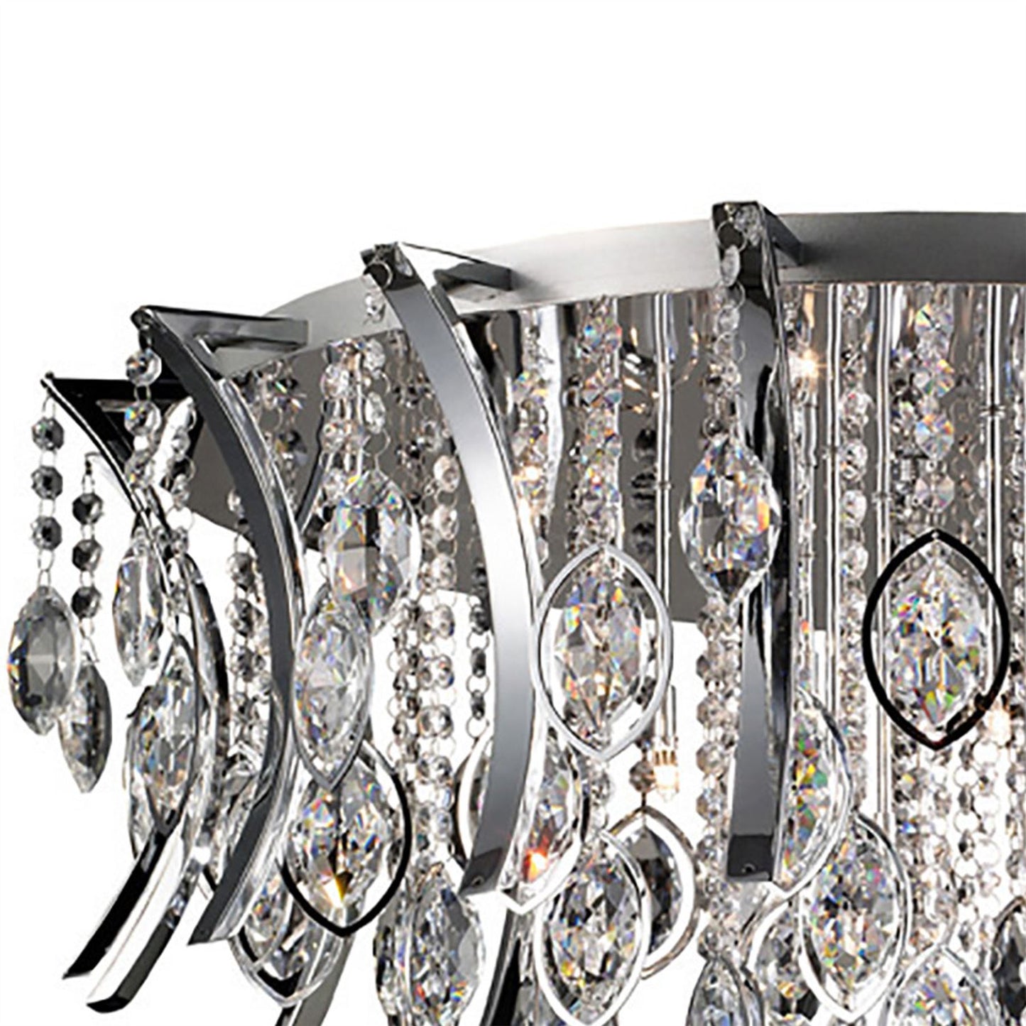 Diyas Mios 75cm  15 Light G4 Polished Chrome/Crystal, NOT LED/CFL Compatible Ceiling Light Fitting