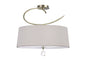 Mantra Mara 55cm Semi Flush 4 Light E27 Round, Antique Brass with Ivory White Shade