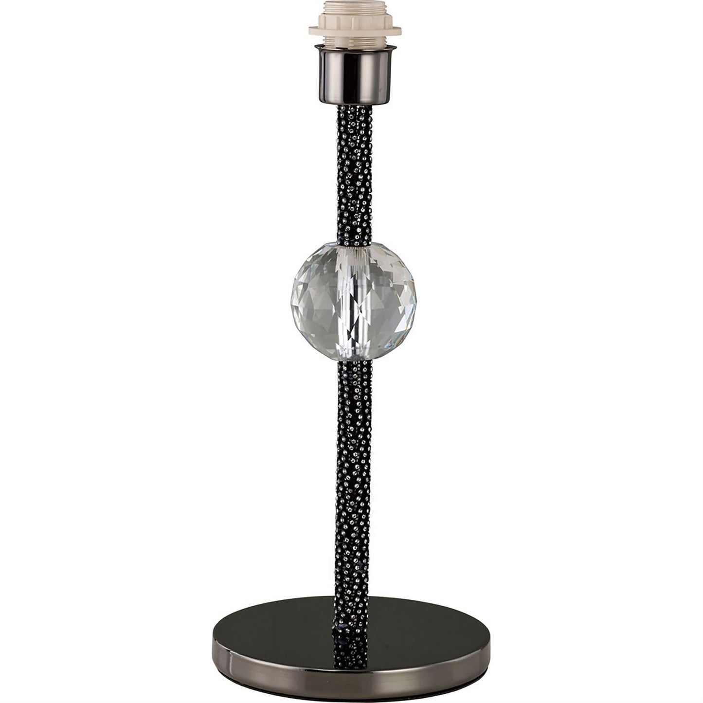 Diyas Elena Crystal Table Lamp 1 Light E27 WITHOUT SHADE Black Chrome