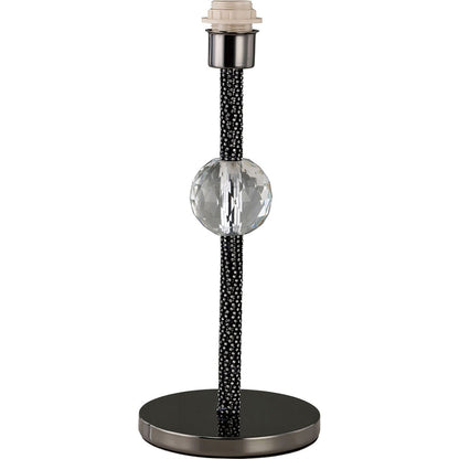 Diyas Elena Crystal Table Lamp 1 Light E27 WITHOUT SHADE Black Chrome