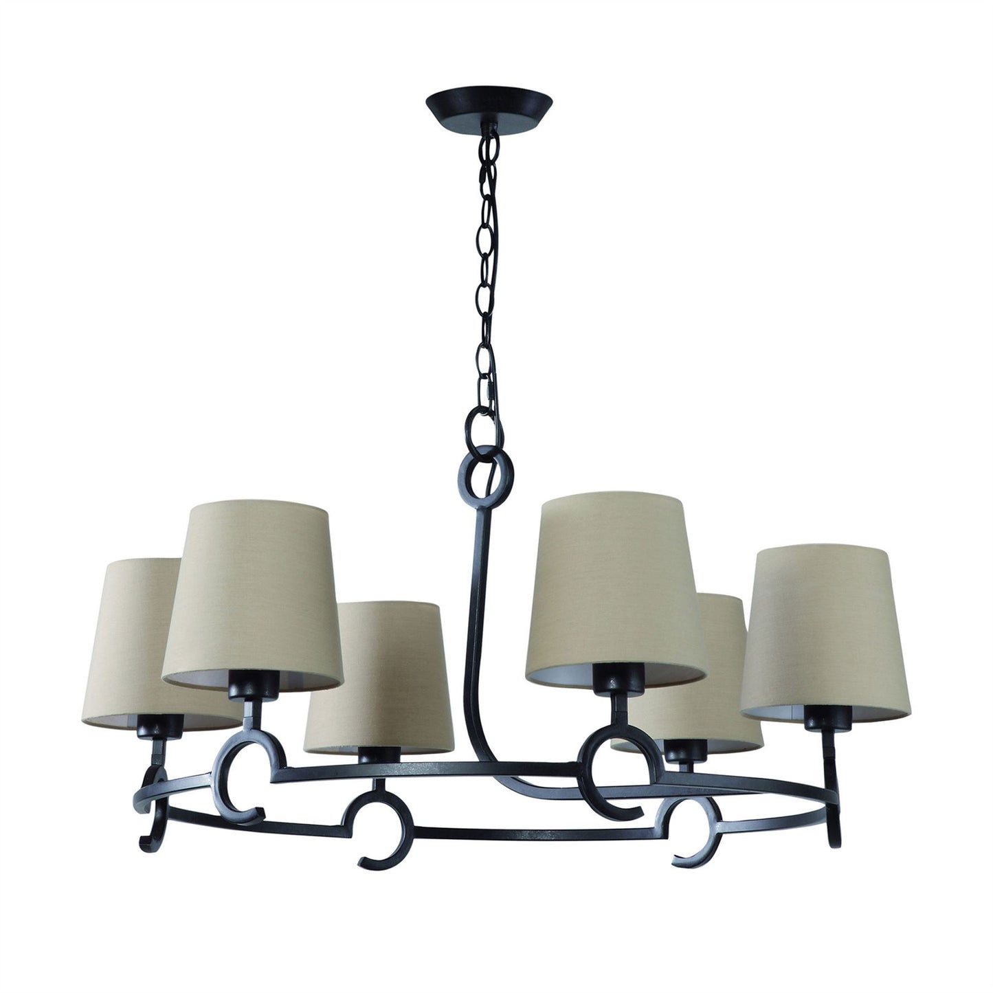 Mantra M5210 Argi Pendant 6 Light E27 with Taupe Shades Brown Oxide