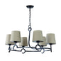 Mantra M5210 Argi Pendant 6 Light E27 with Taupe Shades Brown Oxide