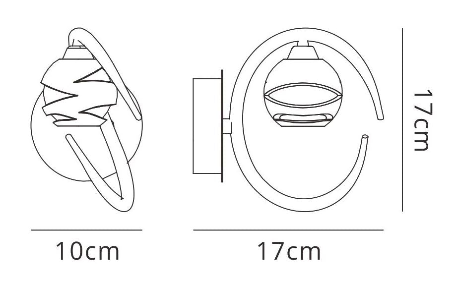 Mantra Loop Wall Light Switched 1 Light G9 ECO, Satin Nickel