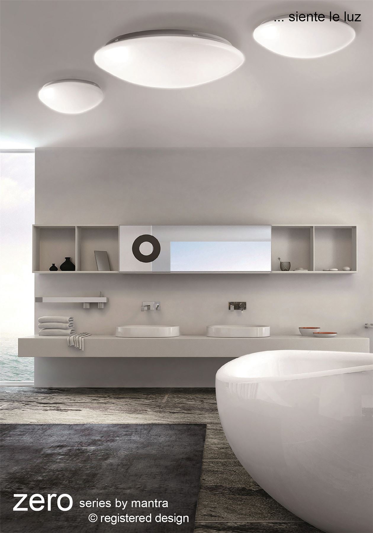 Mantra Fusion M3670 Zero Ceiling/Wall 18W LED Medium 3000K, 1800lm, White Acrylic, 3yrs Warranty - M3670 Ceiling