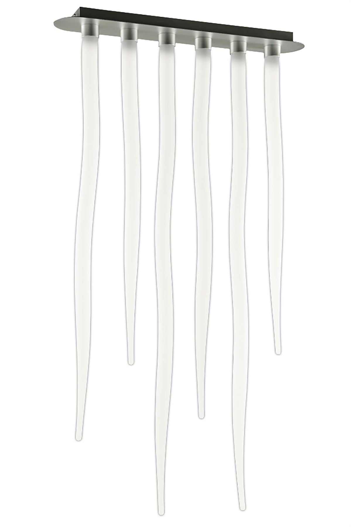 Mantra Estalacta Ceiling Light GU10 6 Light GU10 Linear Bar Indoor, Silver/Opal White