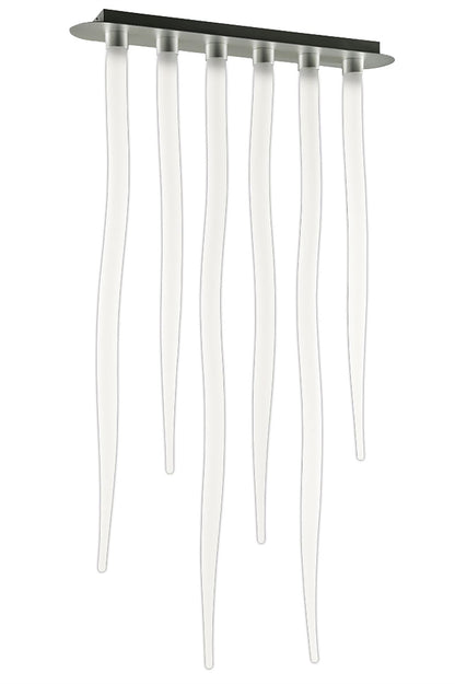 Mantra Estalacta Ceiling Light GU10 6 Light GU10 Linear Bar Indoor, Silver/Opal White