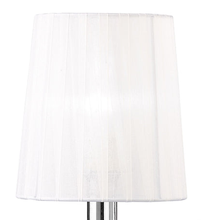 Mantra M4637 Loewe Table Lamp 1 Light E14 Small, Polished Chrome with White Shade