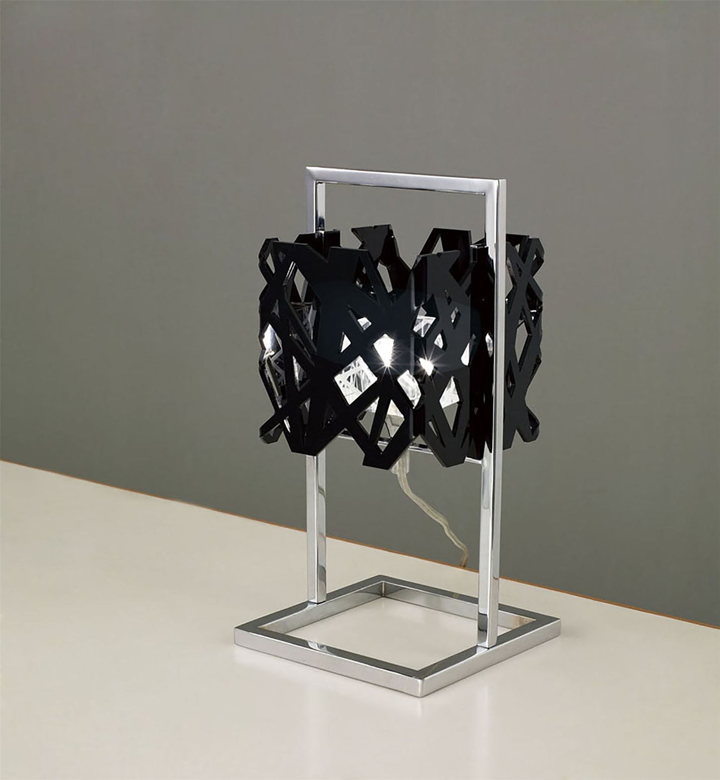 Mantra M1271 Tokio Table Lamp 1 Light G9, Gloss Black/Polished Chrome
