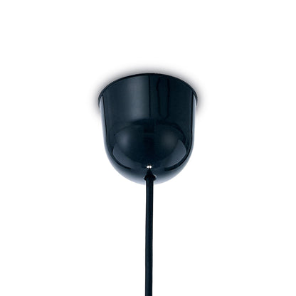 Deco Dako Black Pendant 1 Light E27 with 300 x 200mm Metallic Chrome Finish Cylinder Shade, c/w Ceiling Bracket