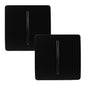 Trendi 1 Gang 2 Way 240V Screwless Artistic Modern Glossy 10 Amp Chrome Rocker Electrical Wall Light Switch in Matt Black (2 pack)