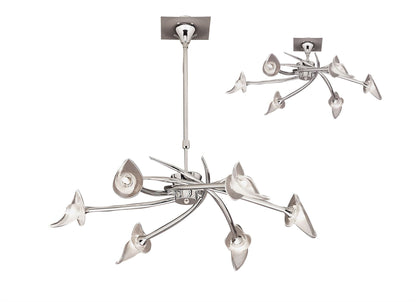 Mantra M0301 Flavia Telescopic Pendant Semi Flush Convertible Round 6 Light G9, Polished Chrome