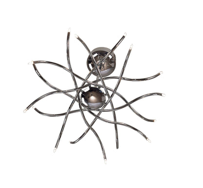 Mantra Aire 66cm Telescopic Pendant 16 Light G4 Waved Arms, Polished Chrome, NOT LED/CFL Compatible