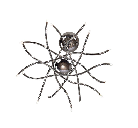 Mantra Aire 66cm Telescopic Pendant 16 Light G4 Waved Arms, Polished Chrome, NOT LED/CFL Compatible