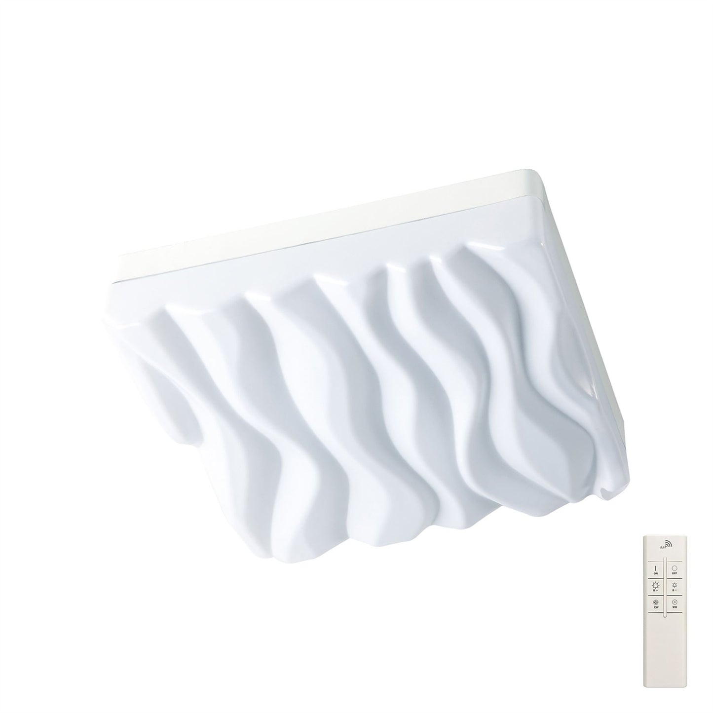 Mantra Arena Ceiling/Wall Light Medium Square 40W LED IP44,Tuneable 3000K-6500K,3200lm,Dimmable via RF Remote Ctrl Matt White/Acrylic,3yrs Warranty