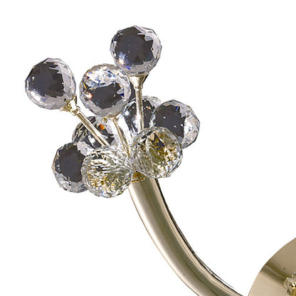 Diyas Octavia Wall Light Switched 1 Light G4 Right Facing French Gold/Crystal, NOT LED/CFL Compatible