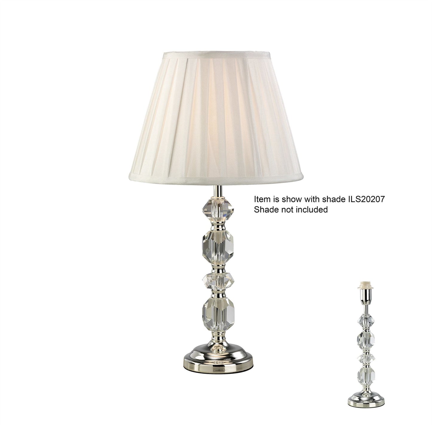 Diyas Dana Crystal Table Lamp WITHOUT SHADE 1 Light E14 Silver Finish