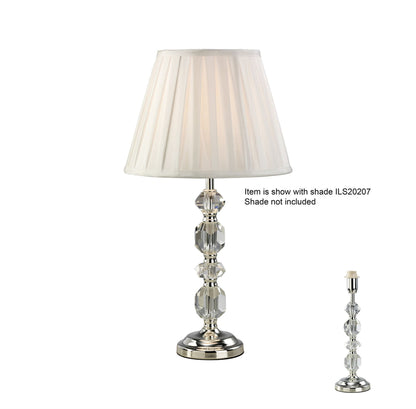 Diyas Dana Crystal Table Lamp WITHOUT SHADE 1 Light E14 Silver Finish