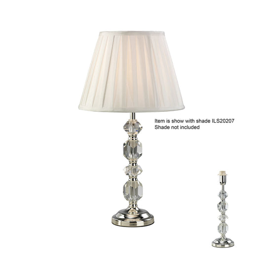 Diyas Dana Crystal Table Lamp WITHOUT SHADE 1 Light E14 Silver Finish