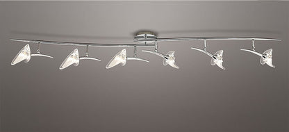 Mantra Flavia Linear Spot Light 6 Light G9 with Adjustable Heads, Polished Chrome