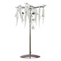 Diyas Cygnet Crystal Table Lamp 6 Light G4 Polished Chrome/White Glass, NOT LED/CFL Compatible