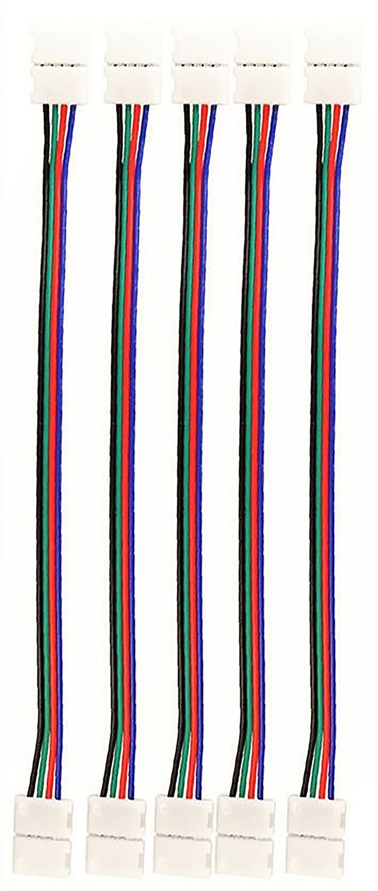 Techtouch LED Strips (Pack Of 5) Double Ended RGB Connector (100mm Strip) Strip