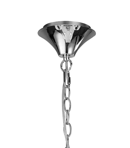 Mantra Loewe Slim Pendant 5 Light E14, Polished Chrome with White Shades