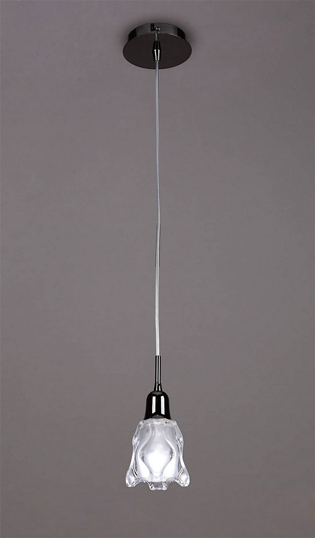 Mantra Amel 12cm Pendant 1 Light L1/SGU10, Black Chrome, CFL Lamps INCLUDED