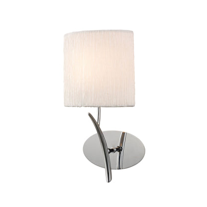 Mantra M1134/S Eve Wall Light Switched 1 Light E27, Polished Chrome with White Oval Shade - M1134/S