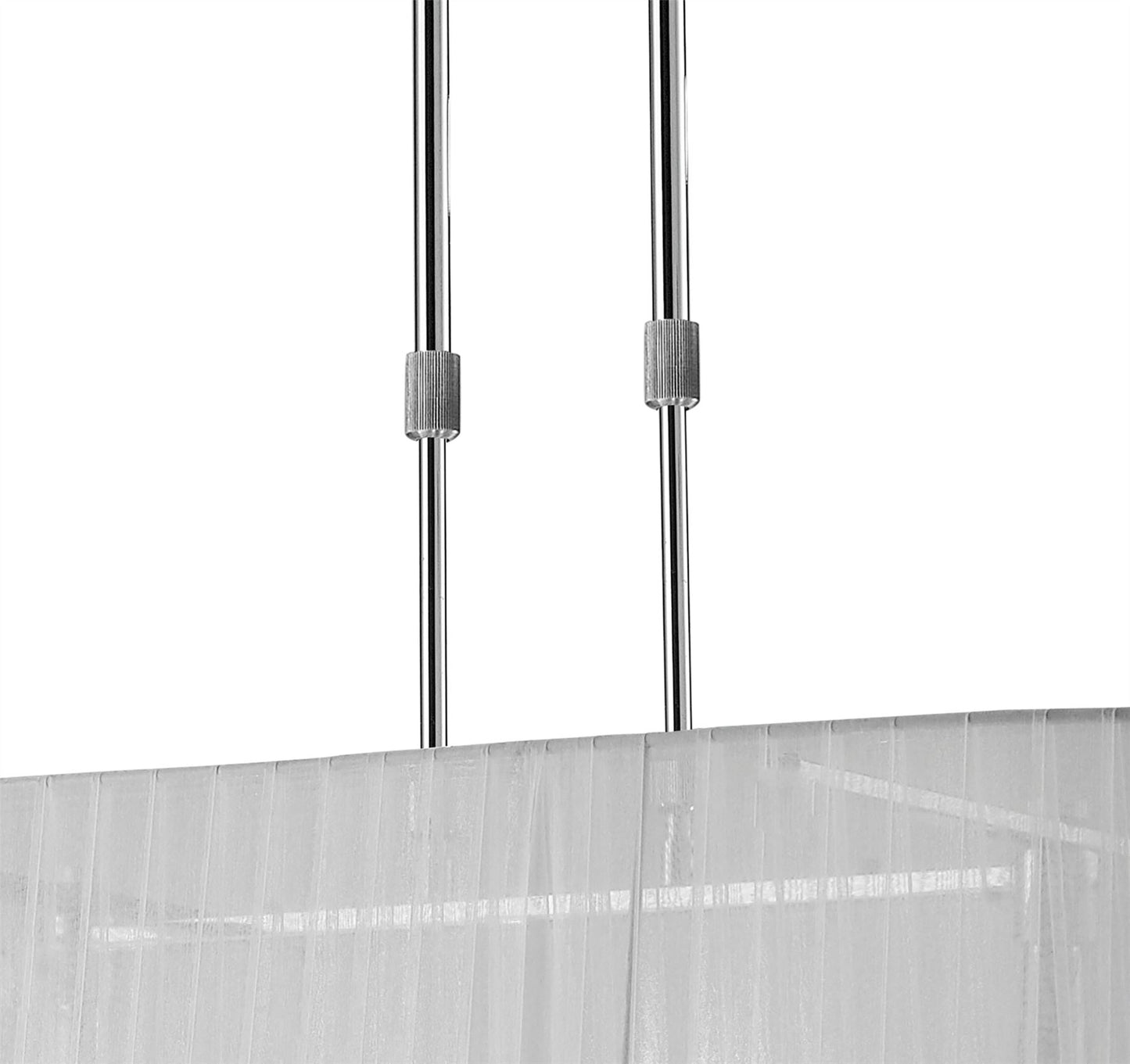 Mantra M3853 Tiffany Pendant 6+6 Light E27+G9 Oval, Polished Chrome with White Shade & Clear Crystal