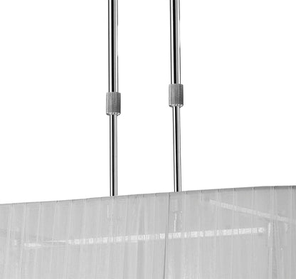 Mantra M3853 Tiffany Pendant 6+6 Light E27+G9 Oval, Polished Chrome with White Shade & Clear Crystal