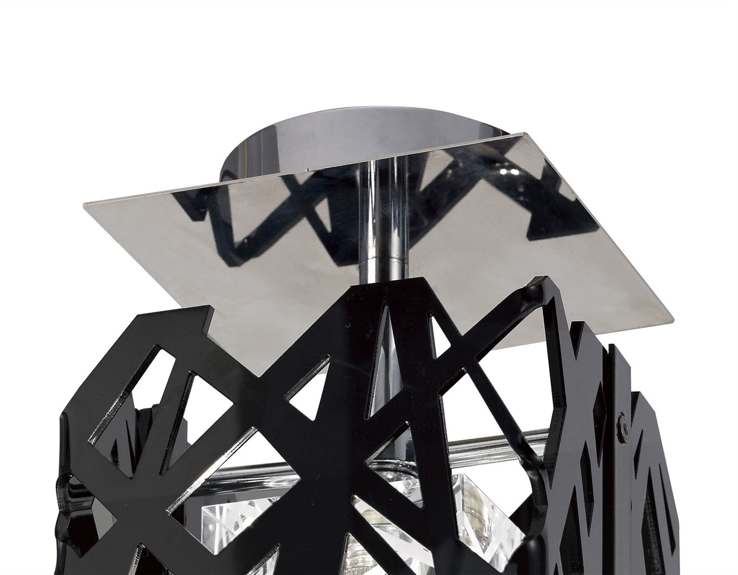 Mantra Tokio Square Ceiling 1 Light G9, Gloss Black/Polished Chrome