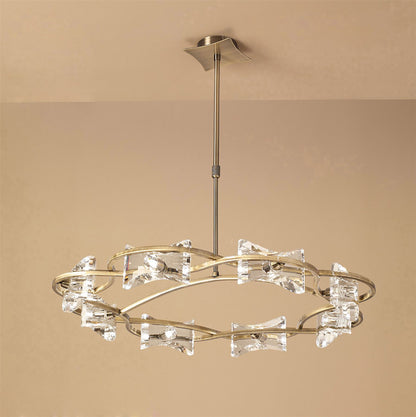 Mantra Kromo 73cm Telescopic 8 Light G9 Round, Antique Brass