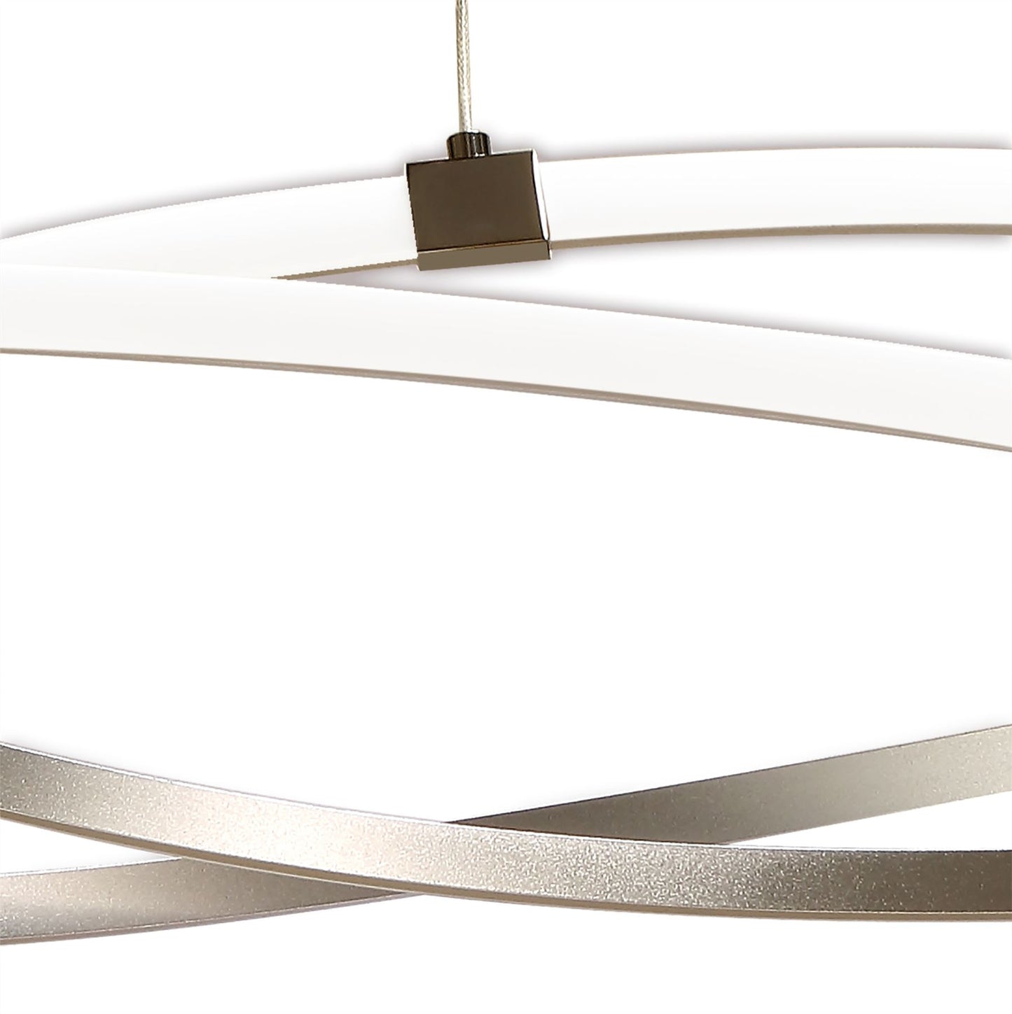 Mantra M5726 Infinity Pendant 60W LED 3000K, 4500lm, Dimmable Silver/Polished Chrome/White Acrylic, 3yrs Warranty