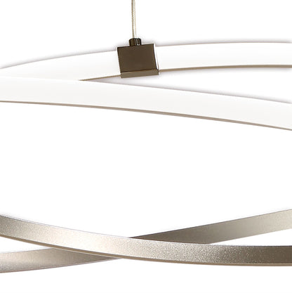 Mantra M5726 Infinity Pendant 60W LED 3000K, 4500lm, Dimmable Silver/Polished Chrome/White Acrylic, 3yrs Warranty