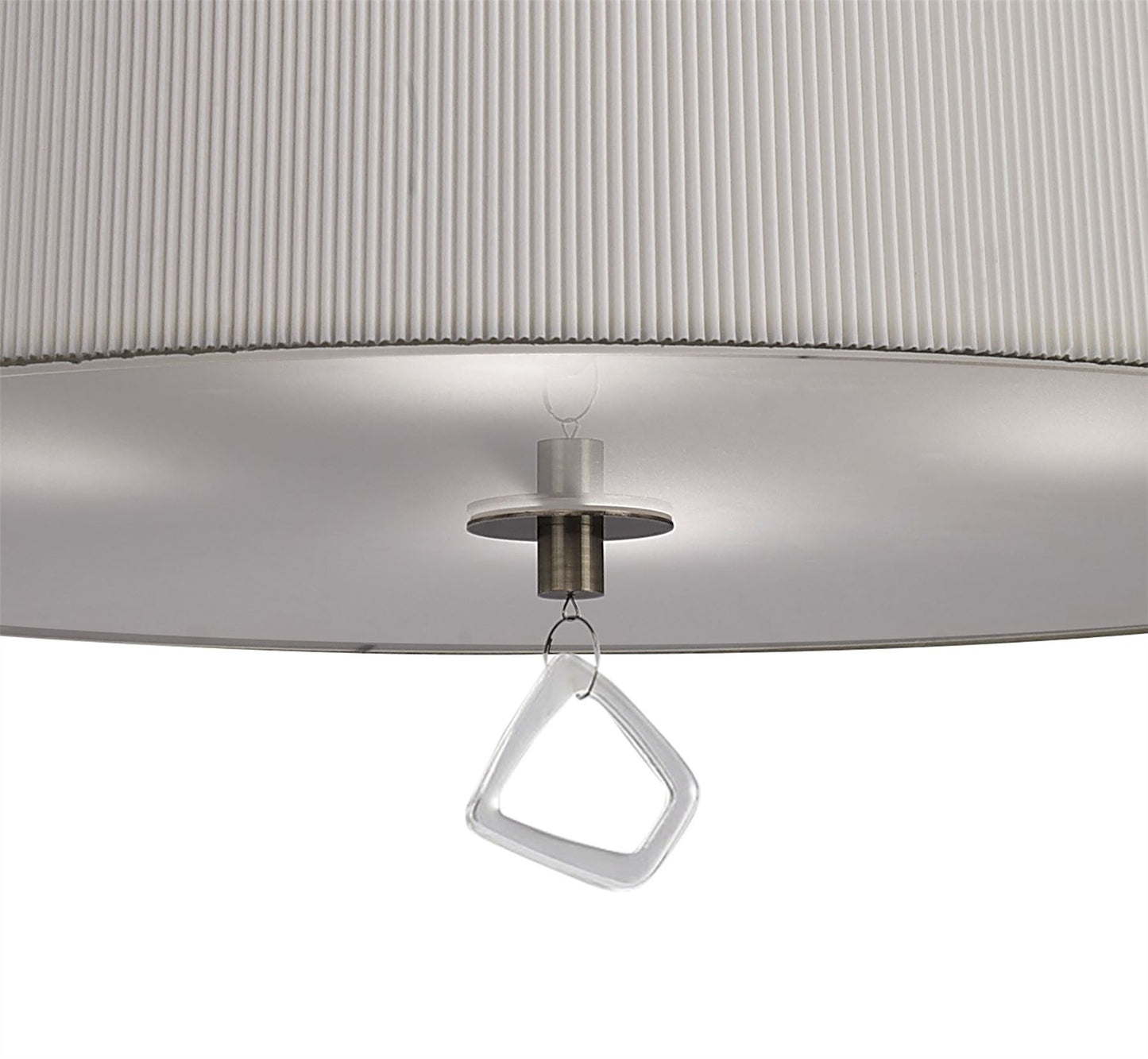 Mantra Mara 55cm Pendant 4 Light E27 Round, Antique Brass with Ivory White Shade
