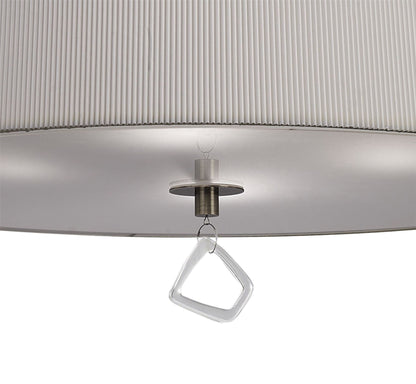 Mantra Mara 55cm Pendant 4 Light E27 Round, Antique Brass with Ivory White Shade