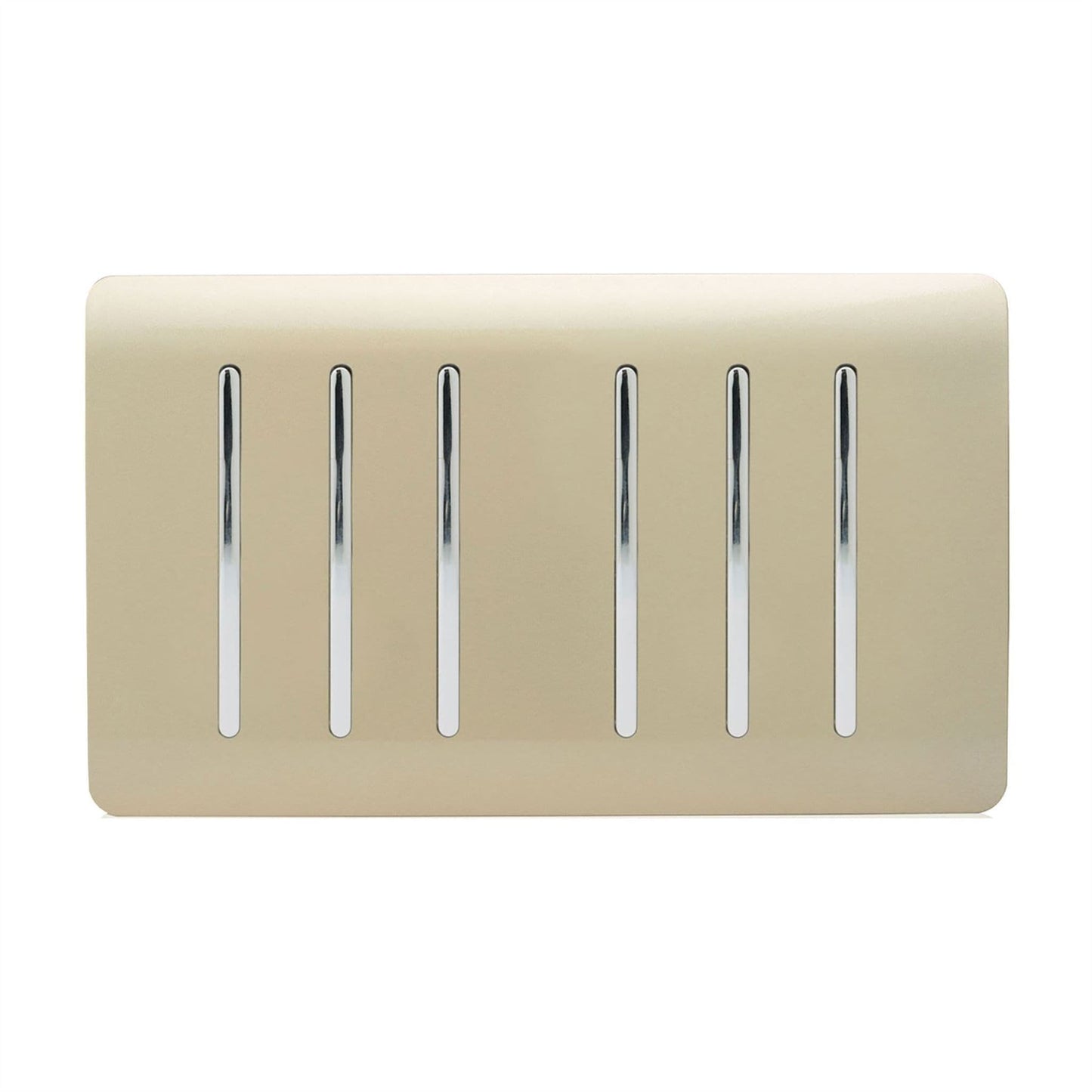 Trendi  6 Gang 2 Way Rocker Gold Double Plate Light Switch in Gold - ART-SS66GO