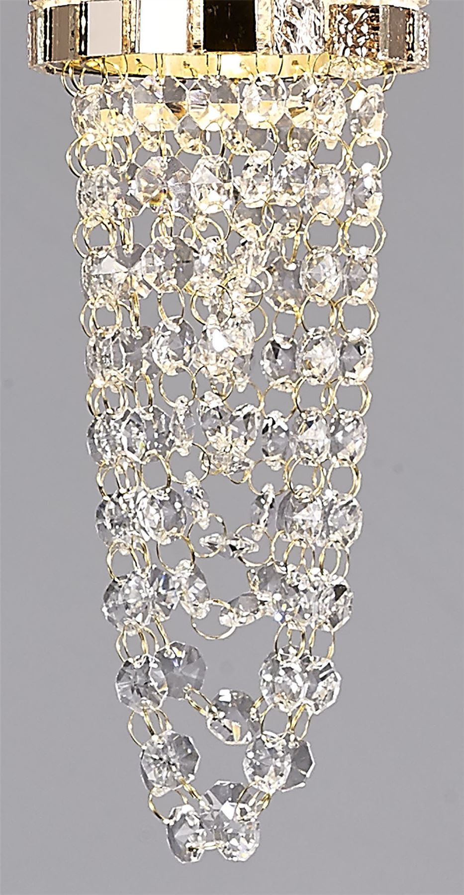 Diyas Camden 35cm  3 Light G9 Round Rose Gold/Mosaic Glass/Crystal Ceiling Pendant Light Fitting