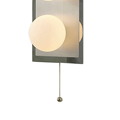 Diyas IP44 Globe Wall Light with Pull-Cord Switch 3 Light G9 In Polished Chrome/Opal Glass