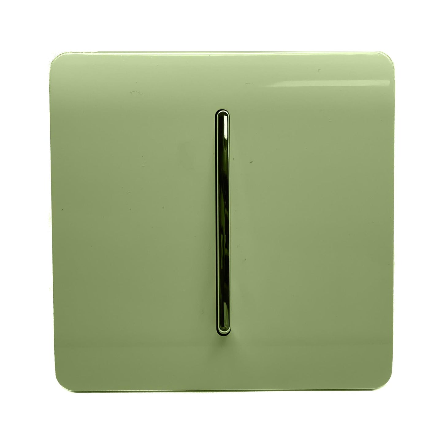 Trendi 1 Gang 2 Way 240V Screwless Artistic Modern Glossy 10 Amp Chrome Rocker Electrical Wall Light Switch in Moss Green (5 pack)