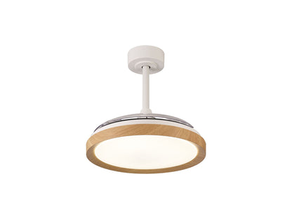 Mistral Mini 45cm 40W LED Dimmable Ceiling Light With Built-In 28W DC Fan, 2700-5000K Remote Control, 2500lm, Wood, 5yrs Warranty