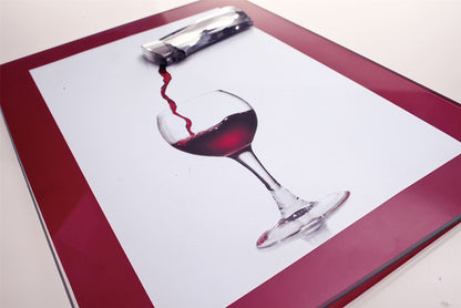 Diyas Home Crystal Wall Art (DH) Dine Pouring Wine, Black Frame Clear Crystal Framed