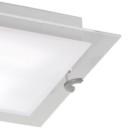 Mantra Fusion Melbourne Square Ceiling 15W LED 3000K, 1350lm, Polished Chrome/Frosted White Glass, 3yrs Warranty Ceiling