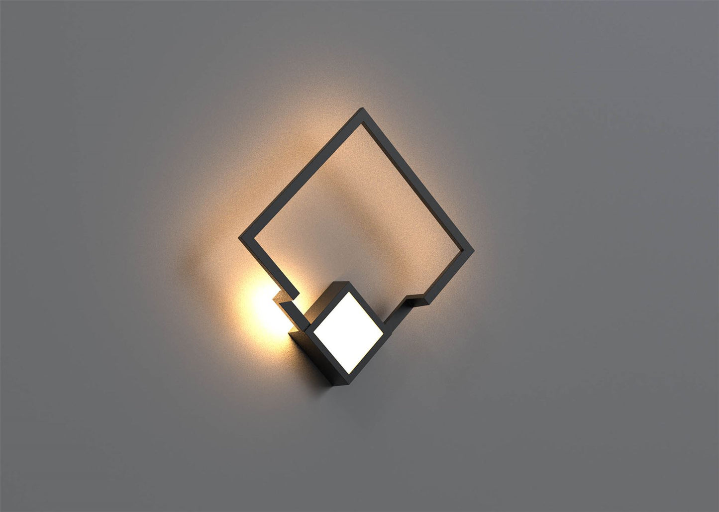 Mantra Boutique Square Wall Light, Dimmable, 18W LED, 3000K, 1150lm, Black, 3yrs Warranty