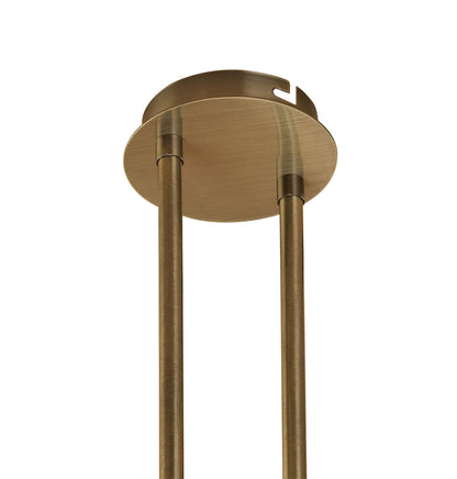 Mantra M1861 Ice Rectangular Telescopic Semi Flush Convertible 6 Light G9 ECO, Antique Brass