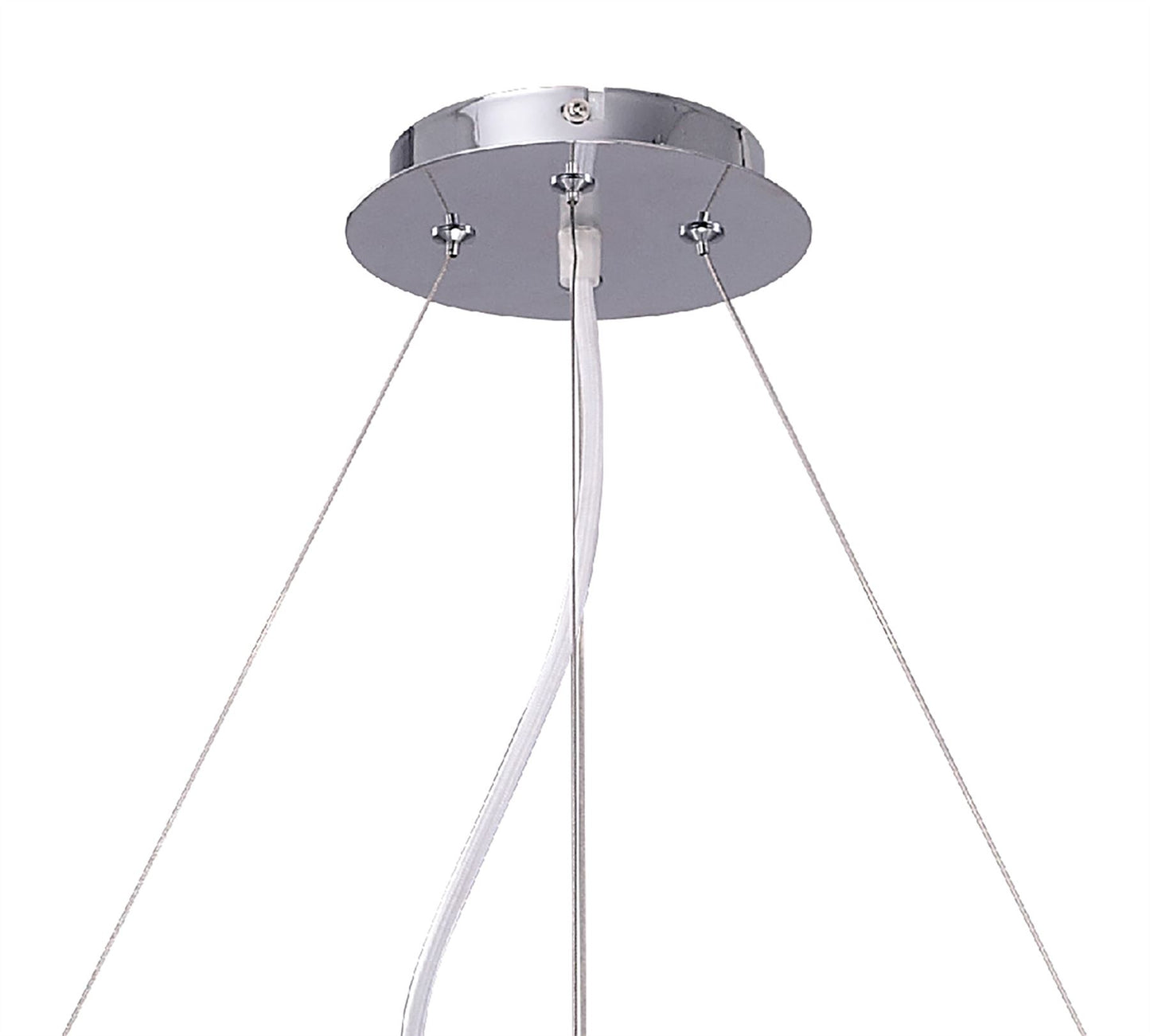 Mantra M1541 Ora Pendant 8 Flat Round Light E27, Gloss White/White Acrylic/Polished Chrome