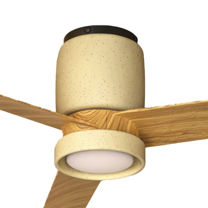 Ceramica M 1.2m 20W LED Dimmable Ceiling Light With Built-In 32W DC Fan, 3000-5000K Remote Control, 3600lm, Beige Ceramic/Wood, 5yrs Warranty